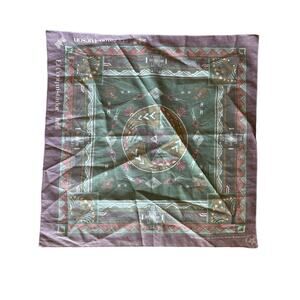 Vintage Southwest Themed Aztec Pastel Purple Teal Corral White Bandana